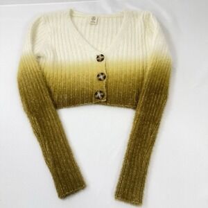 NEW Sz XS UO Urban Outfitters‎ Lesley Dip Dye Cardigan Brown Multi